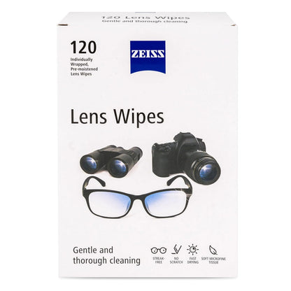ZEISS Lens Cleaning Wipes, 120 Count - Pre-Moistened, Individually Wrapped for Coated Glass
