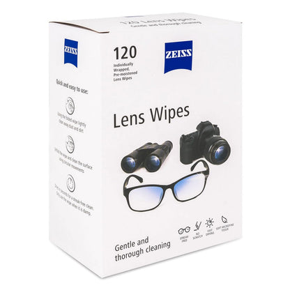 ZEISS Lens Cleaning Wipes, 120 Count - Pre-Moistened, Individually Wrapped for Coated Glass
