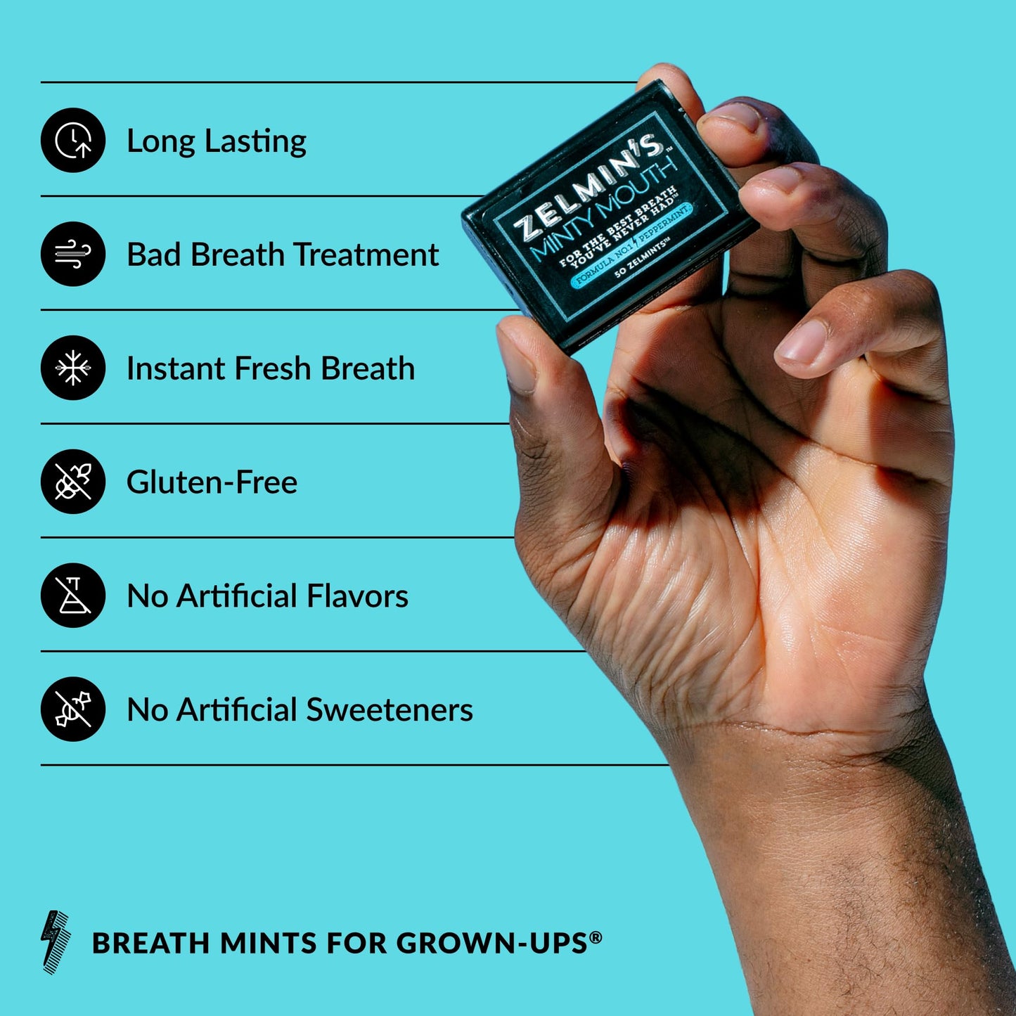 Zelmin's Minty Mouth Breath Freshener - 5 Pack | Alcohol-Free, Keto
