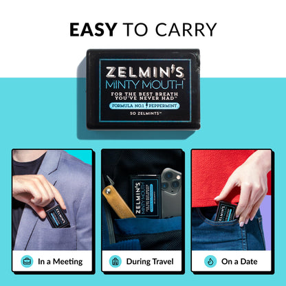 Zelmin's Minty Mouth Breath Freshener - 5 Pack | Alcohol-Free, Keto