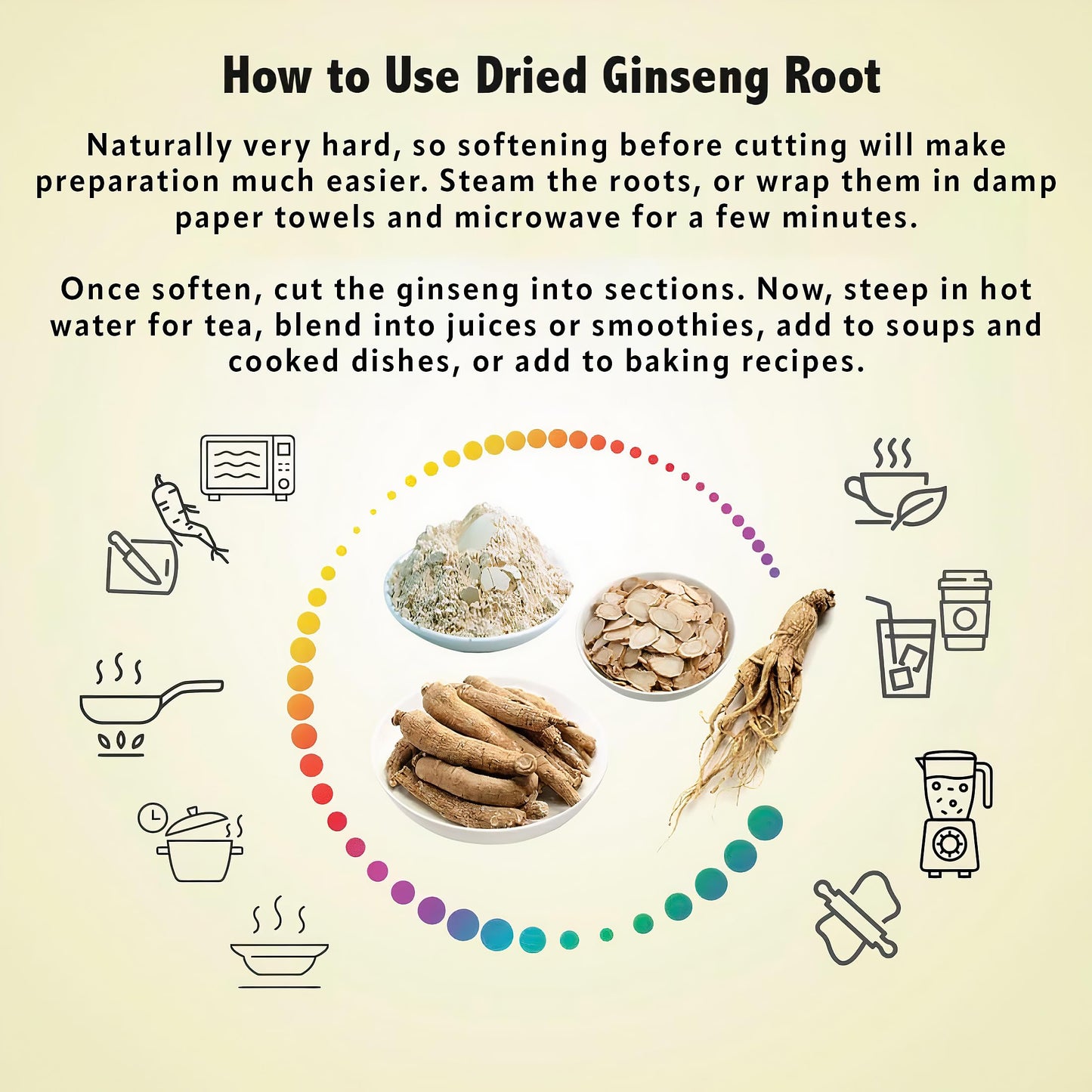 Zen Ginseng 4 oz Wisconsin Ginseng Root - Non-GMO & Gluten Free