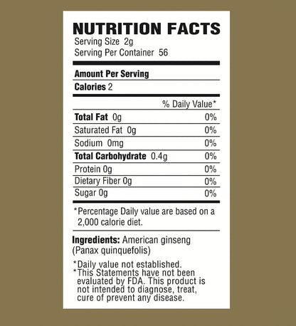Zen Ginseng 4 oz Wisconsin Ginseng Root - Non-GMO & Gluten Free
