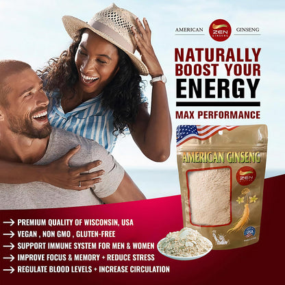 Zen Ginseng Powder 4 oz – Wisconsin American Ginseng, Non-GMO & Gluten Free