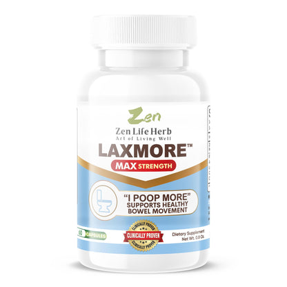 ZEN LIFE HERB LAXMORE Max Strength – 100% Natural Plant-Based Digestive Support (60 Capsules)
