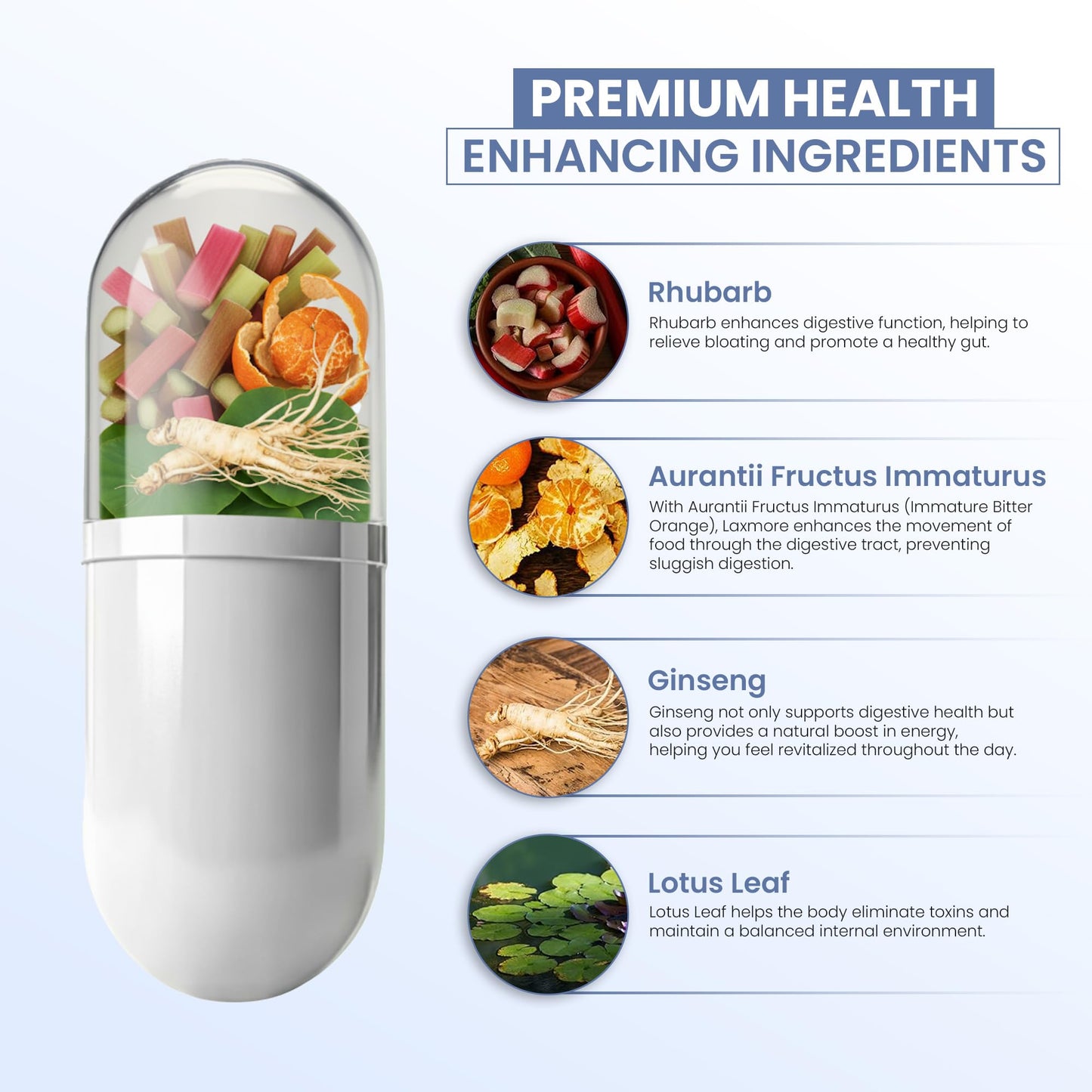 ZEN LIFE HERB LAXMORE – Poop More Max Strength, 100% Natural Plant-Based Supplement (120 Capsules)