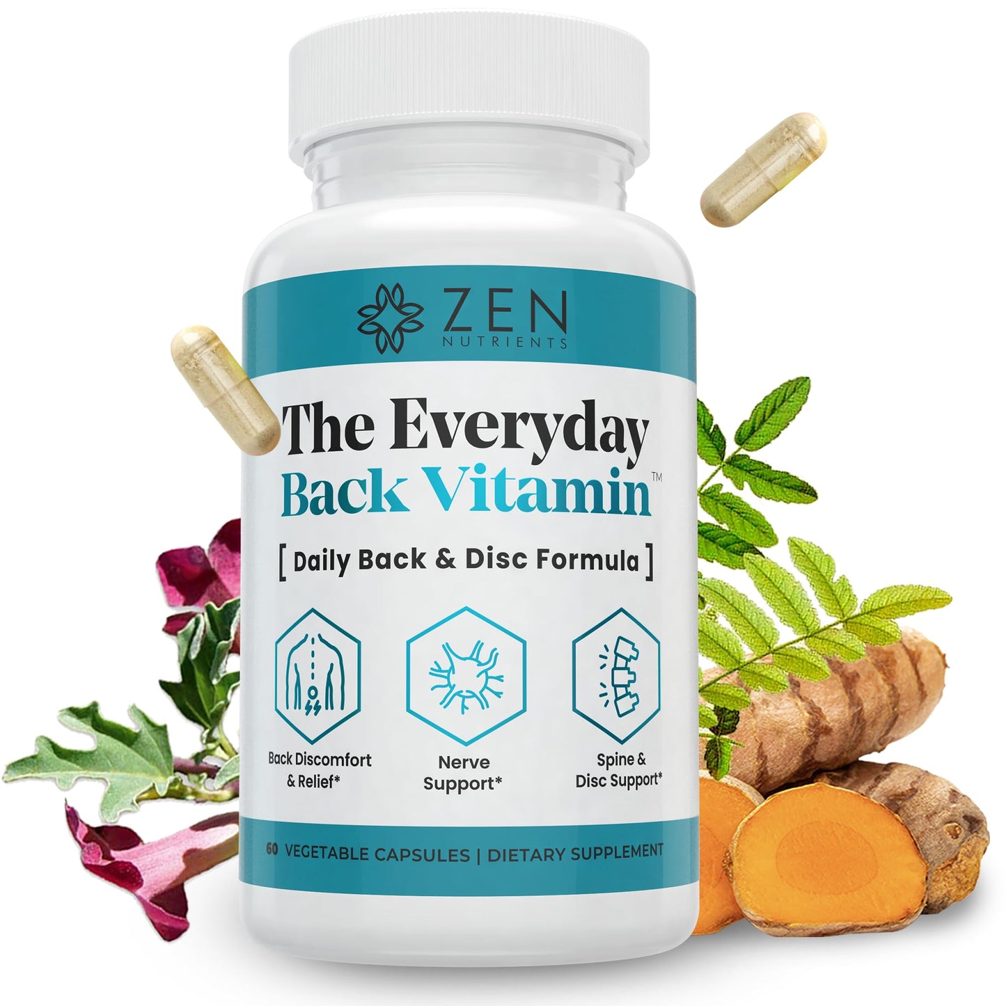 Zen Nutrients Everyday Back Vitamin – Back & Nerve Support (60 Capsules)