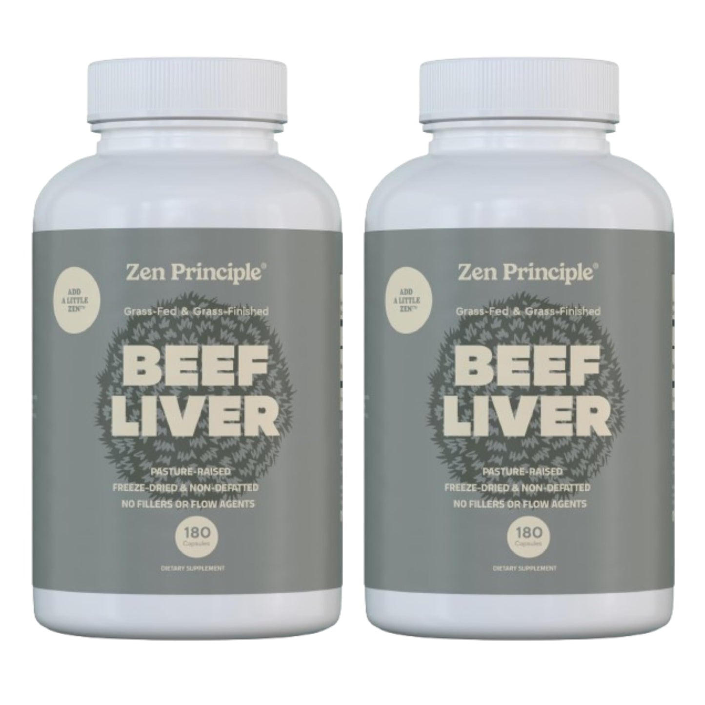 Zen Principle Beef Liver Supplement – Grass-Fed, Pasture-Raised, Desiccated Liver Capsules | No Hormones or GMO | 360 Capsules (2-Pack)