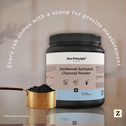 Zen Principle Activated Charcoal Powder – USA Hardwood, All Natural, 12 oz