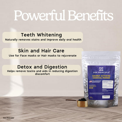 Zen Principle Coconut Activated Charcoal Powder - 2.5 lb | Teeth Whitening, Skin & Hair