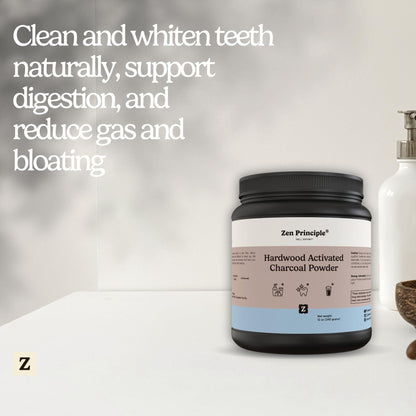 Zen Principle Activated Charcoal Powder – USA Hardwood, All Natural, 12 oz