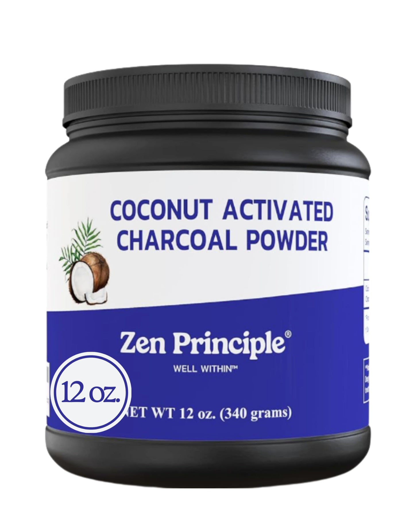Zen Principle Coconut Activated Charcoal Powder – Teeth Whitening, Digestive Support, USA-Owned 12 Oz