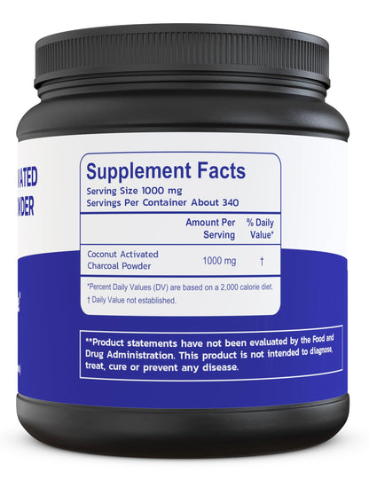 Zen Principle Coconut Activated Charcoal Powder – Teeth Whitening, Digestive Support, USA-Owned 12 Oz