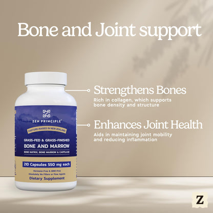 Zen Principle Grass-Fed Beef Bone Marrow Supplement – 210 Capsules