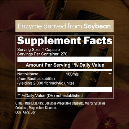 Zenavea Nattokinase Supplement – 2000 FU, 270 Vegan Capsules – Gluten Free, Non-GMO