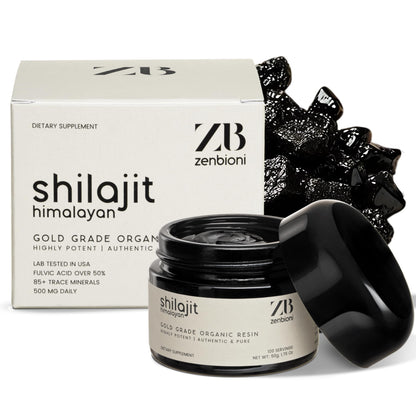 Zenbioni Pure Himalayan Shilajit Resin 50g – 85+ Minerals, 50% Fulvic Acid, Lab Tested