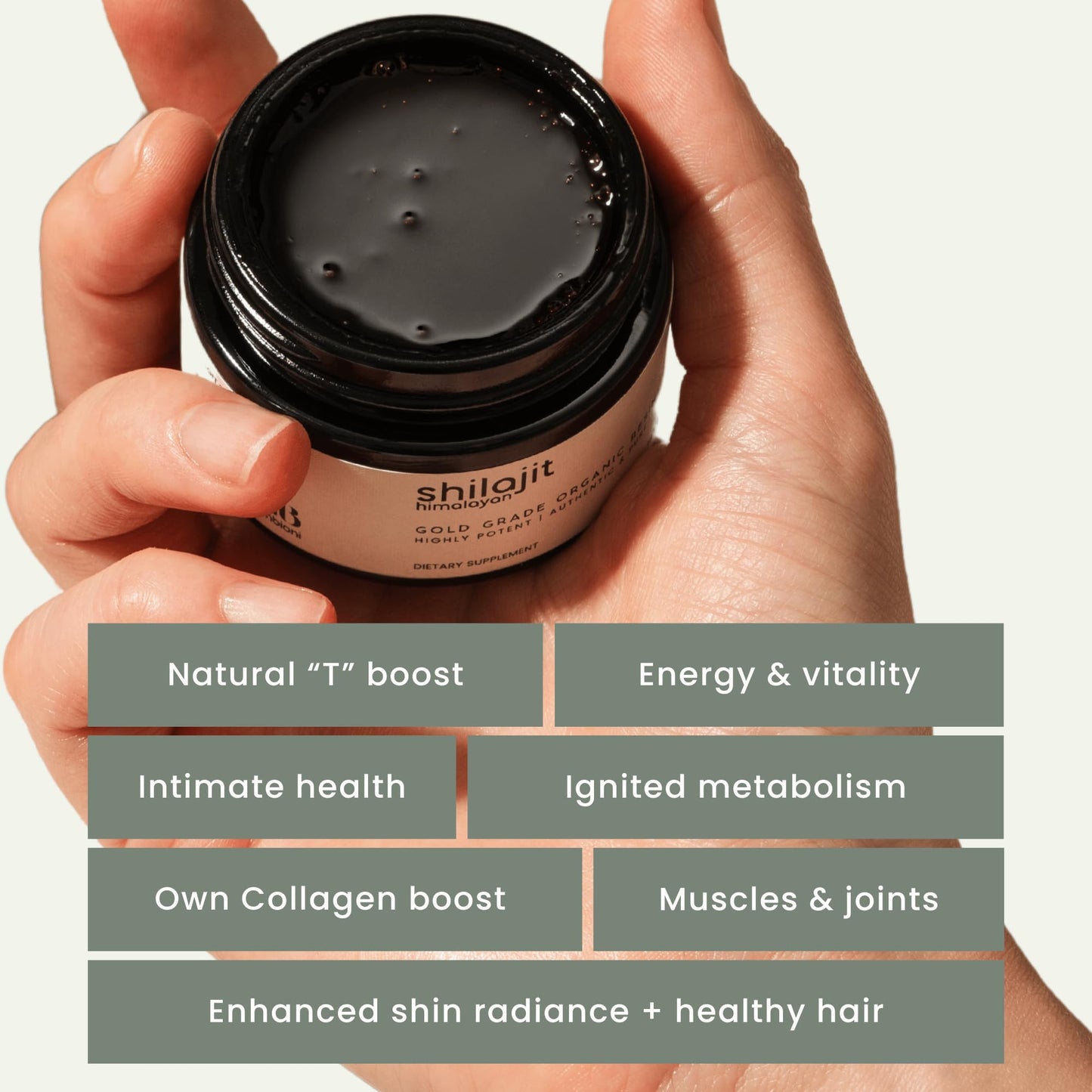 Zenbioni Pure Himalayan Shilajit Resin 50g – 85+ Minerals, 50% Fulvic Acid, Lab Tested