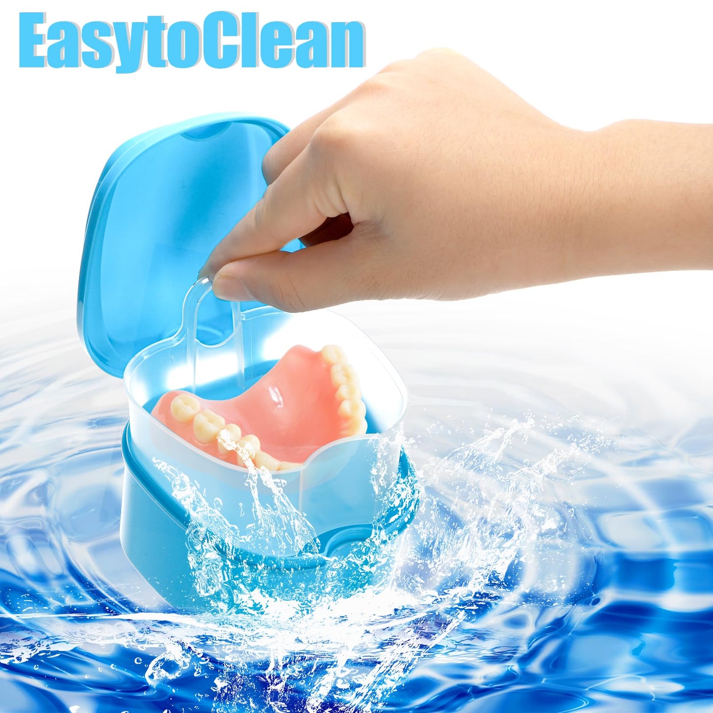 ZENFUN 20-Pack Denture Cases | Bulk Denture Box with Strainer Basket