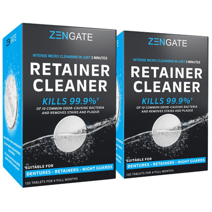 ZENGATE Retainer Cleaner Tablets – 240 Tabs (2 Packs) | 8 Months Supply
