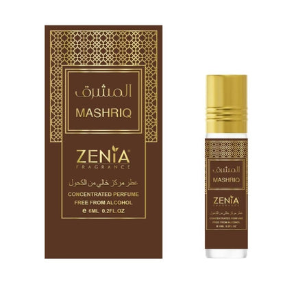 Zenia Mashriq Perfume Oil Roll-On – 6ml | Long-Lasting Cinnamon & Vanilla Fragrance