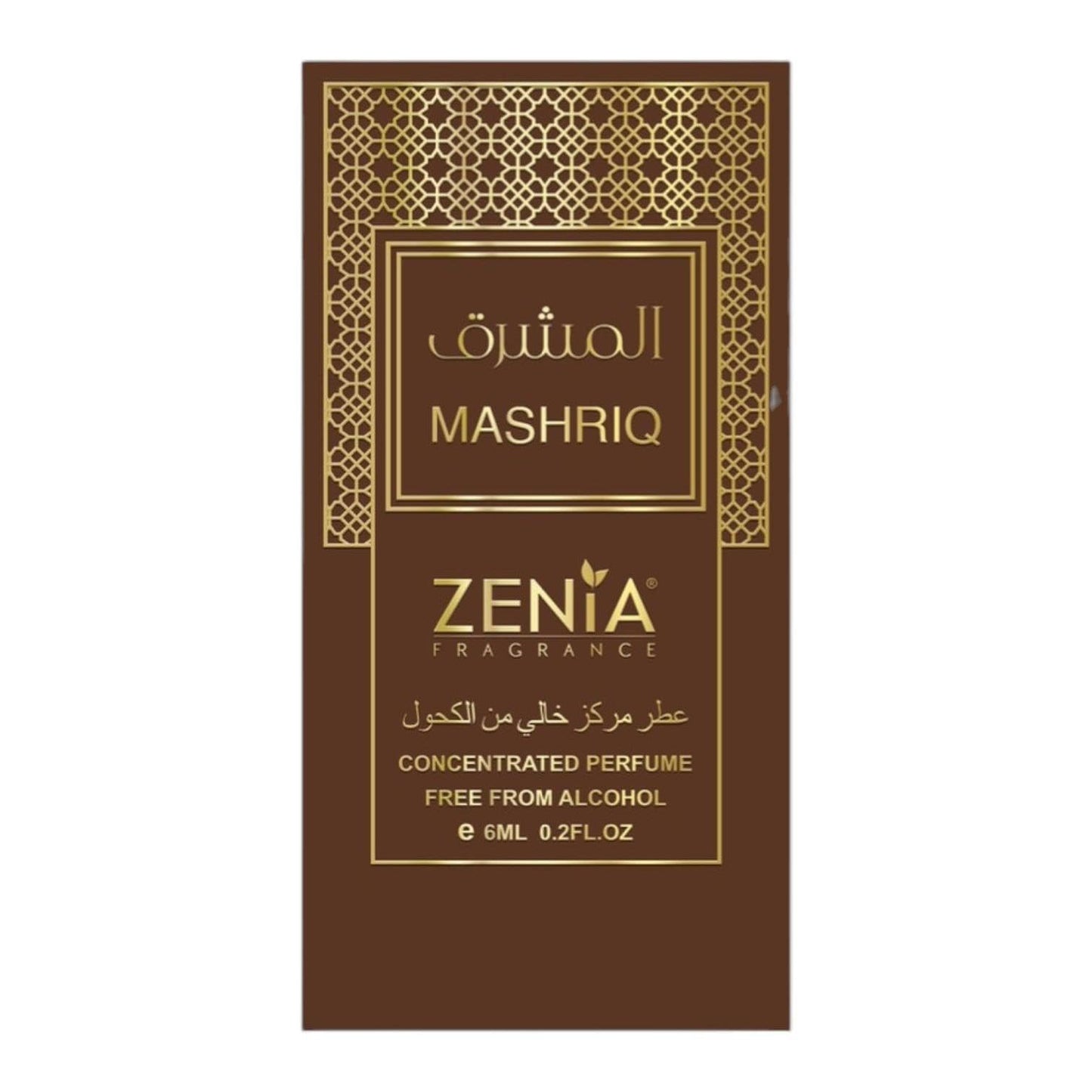 Zenia Mashriq Perfume Oil Roll-On – 6ml | Long-Lasting Cinnamon & Vanilla Fragrance