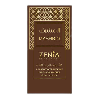 Zenia Mashriq Perfume Oil Roll-On – 6ml | Long-Lasting Cinnamon & Vanilla Fragrance