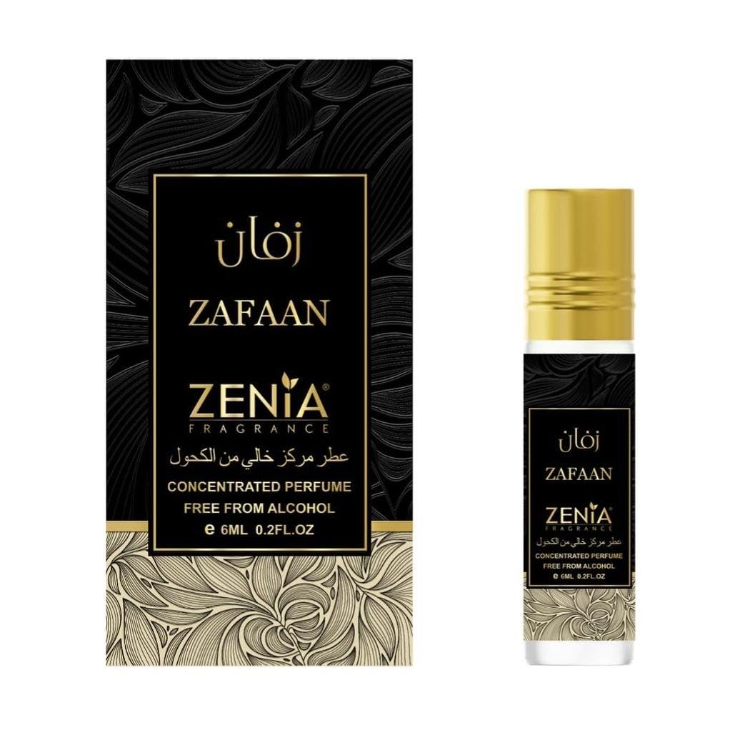 Zenia Zafaan Perfume Oil Roll-On – 6ml, Alcohol-Free Fruity Floral