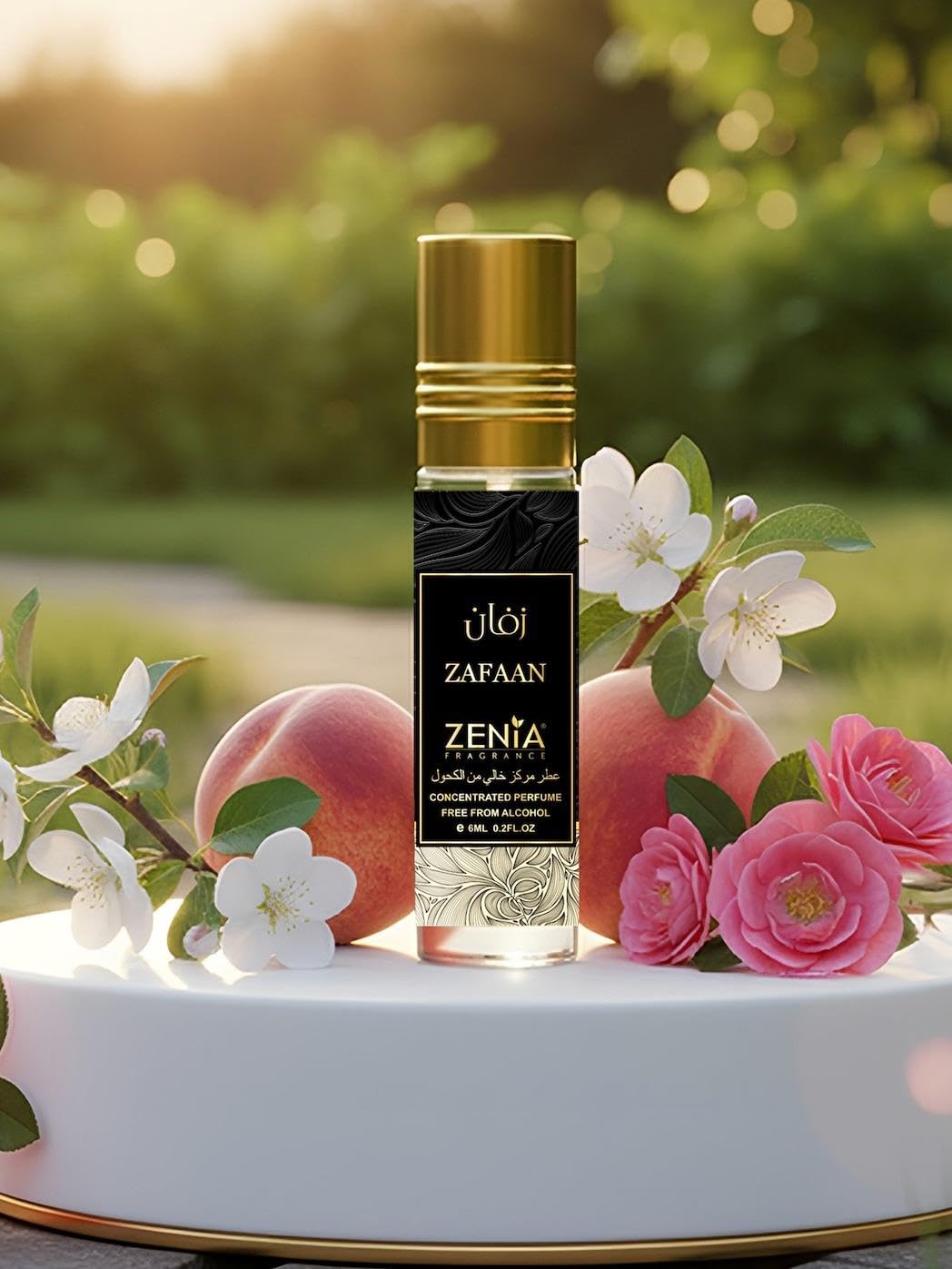 Zenia Zafaan Perfume Oil Roll-On – 6ml, Alcohol-Free Fruity Floral