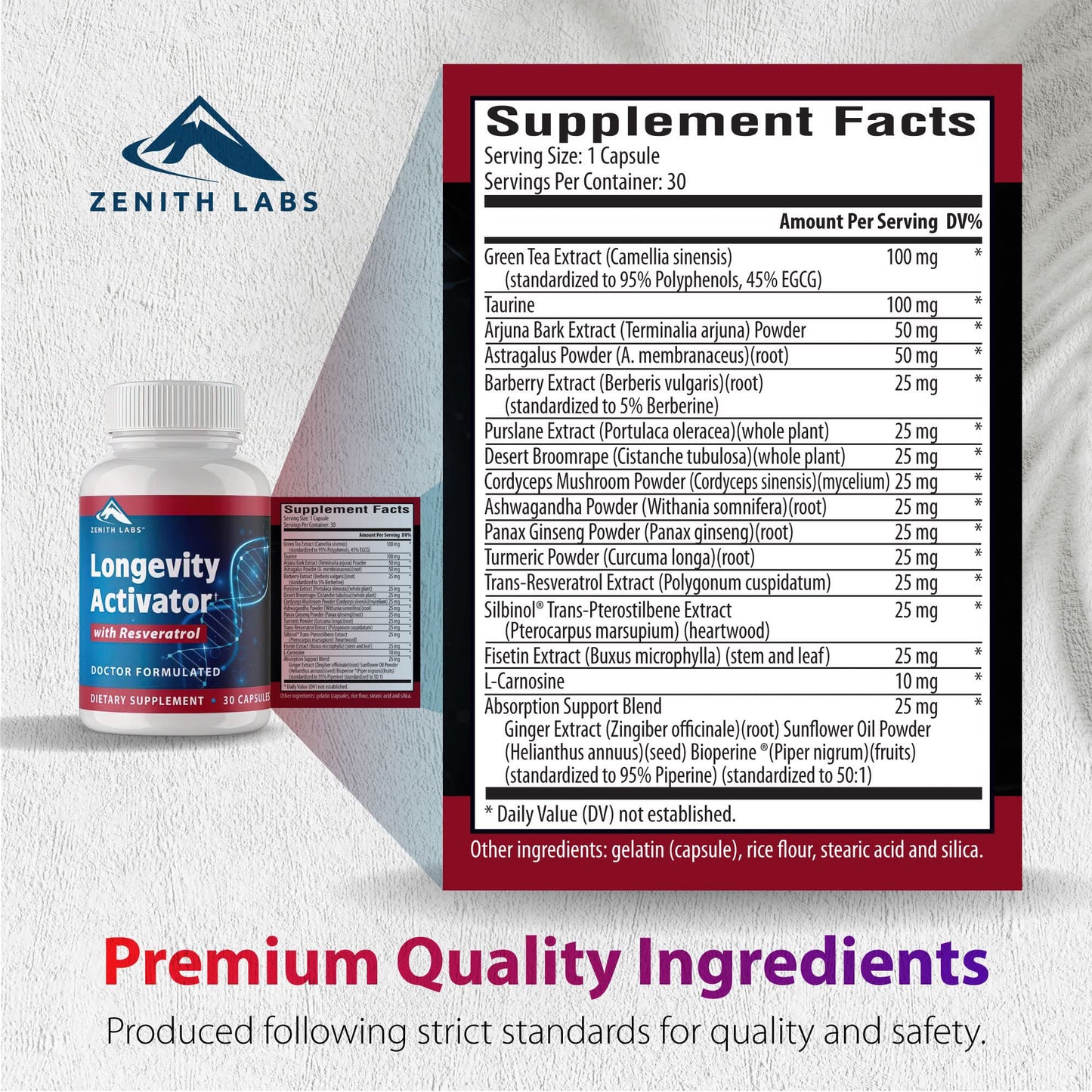 Zenith Labs Longevity Activator - Anti-Aging Supplement with Resveratrol