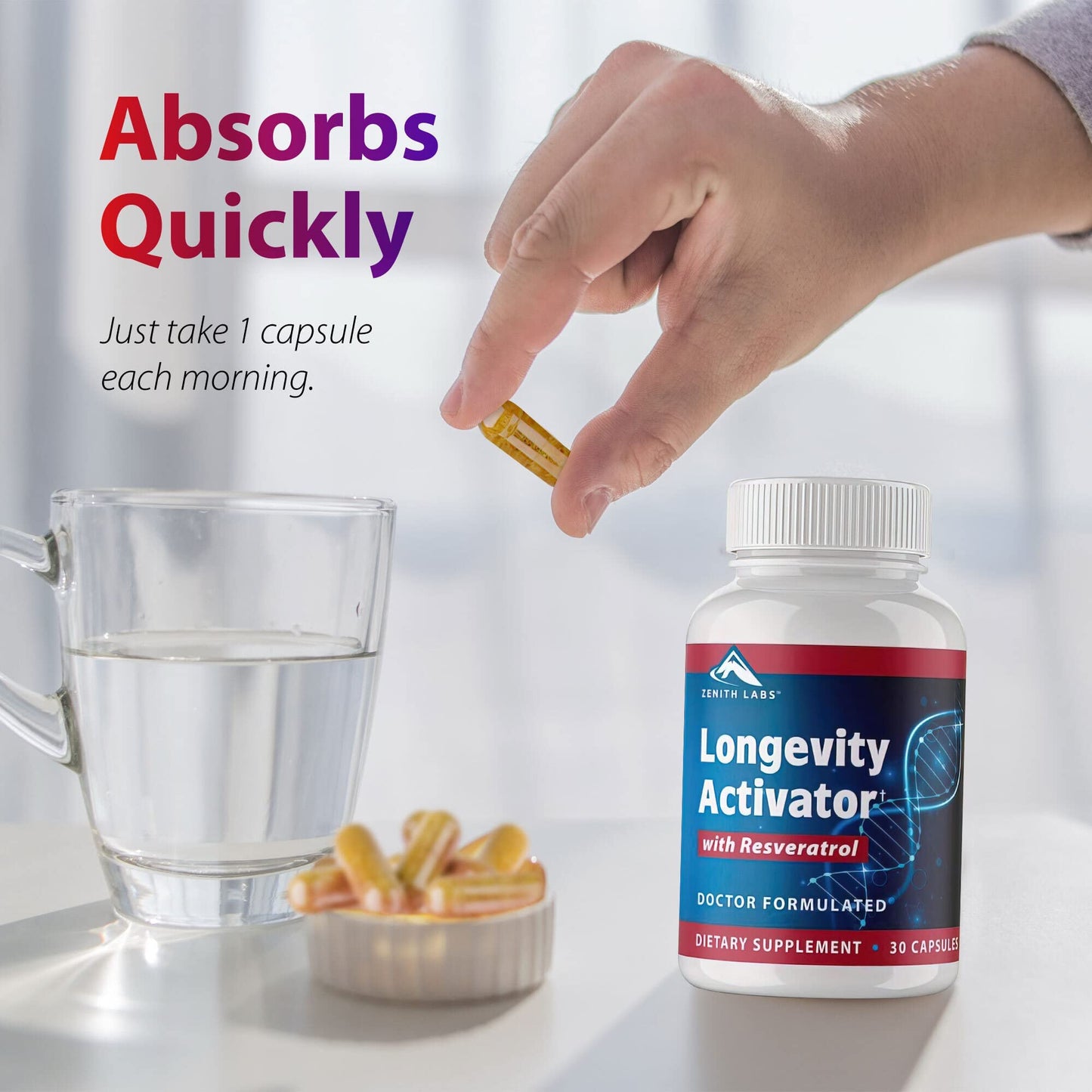 Zenith Labs Longevity Activator - Anti-Aging Supplement with Resveratrol