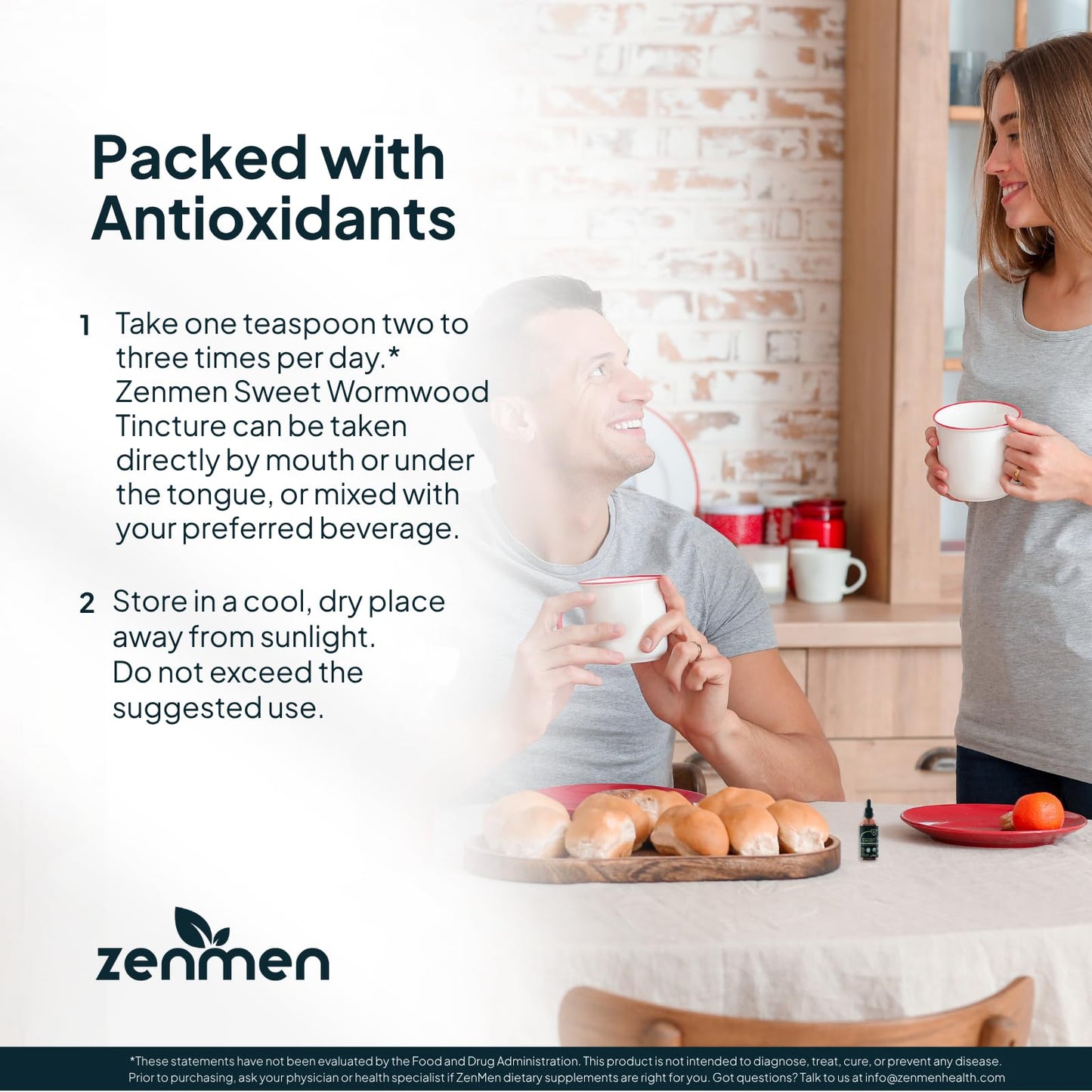 Zenmen Organic Sweet Wormwood Extract (Artemisia Annua) — Immune Support & Antioxidants | 2.32 oz / 60 ml, Vegan, Made in USA