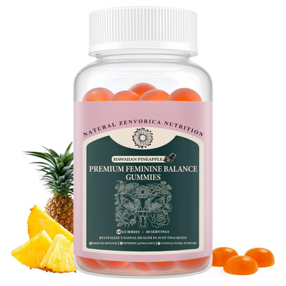 Zenvorica Feminine Balance Gummies for Women – Pineapple Probiotic, pH & Odor Support