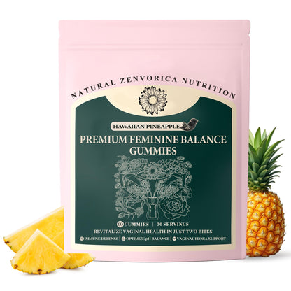 Zenvorica Pineapple Gummies for Women pH Balance | Feminine Probiotics (60 Gummies)