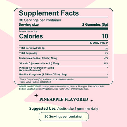 Zenvorica Pineapple Gummies for Women pH Balance | Feminine Probiotics (60 Gummies)