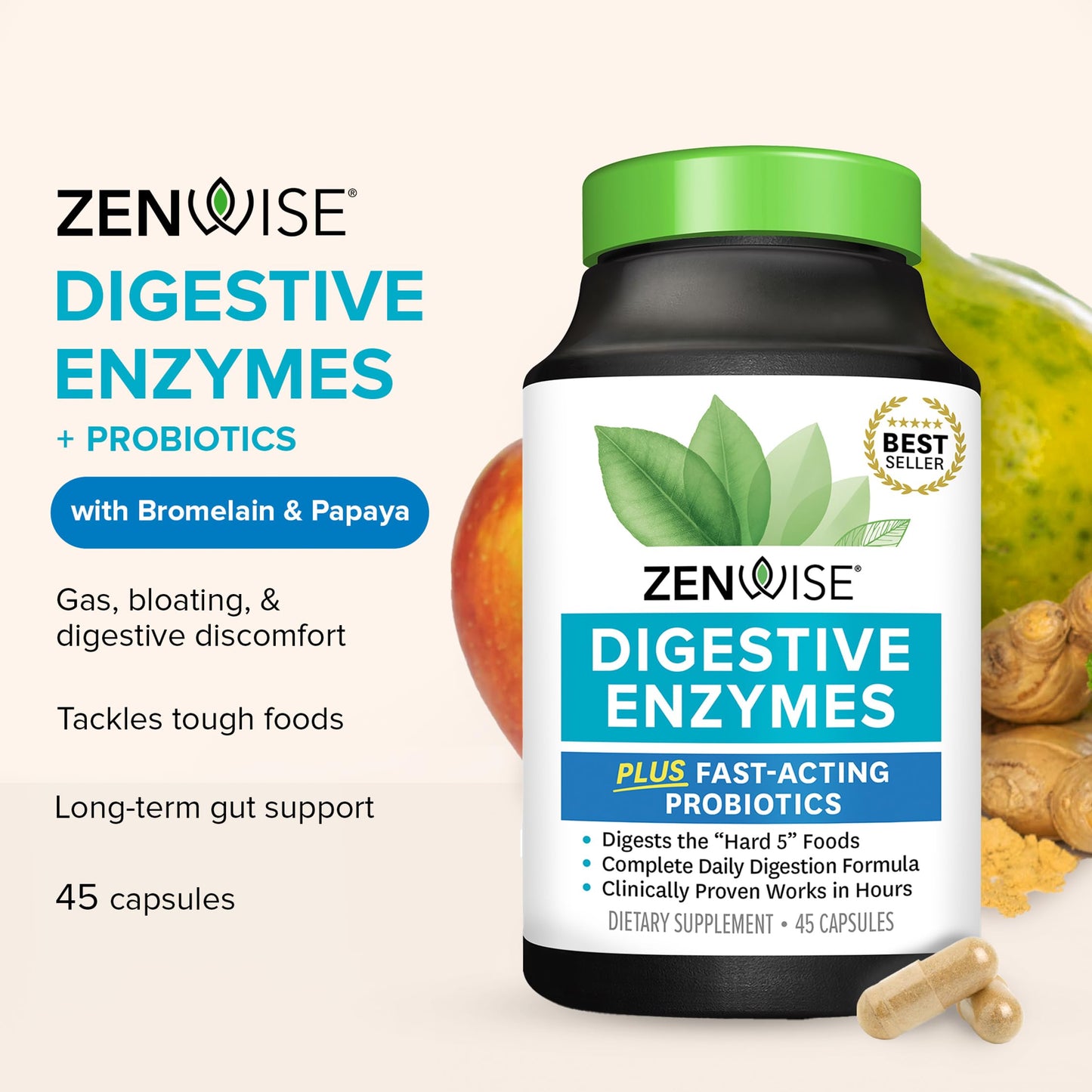Zenwise Health Digestive Enzymes for Gut Health & Bloating Relief
