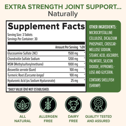 Zenwise Health Joint Support with Glucosamine, Chondroitin & MSM – Mobility & Flexibility for Knees & Joints (90 Count)