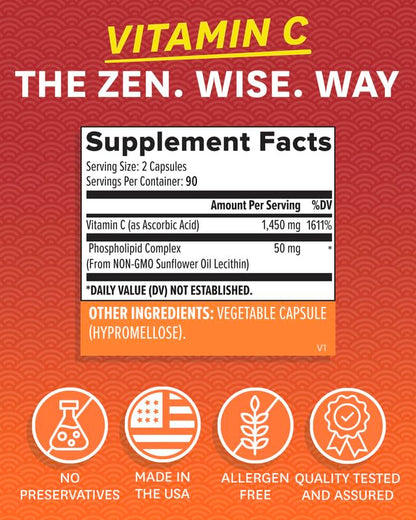 Zenwise Health Liposomal Vitamin C 1500mg – Immune Support & Antioxidant