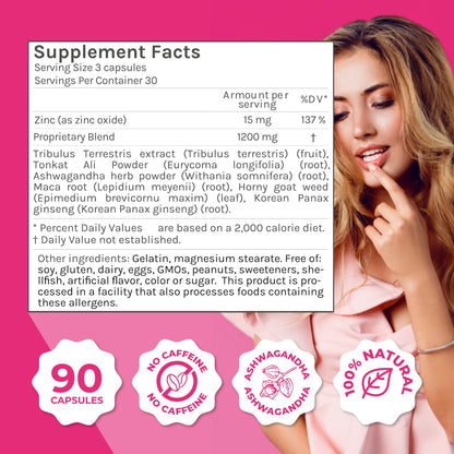 ZENZSUAL Libizenzs – Plant-Based Energy Support for Women | Caffeine-Free with Maca, Ashwagandha & Ginseng