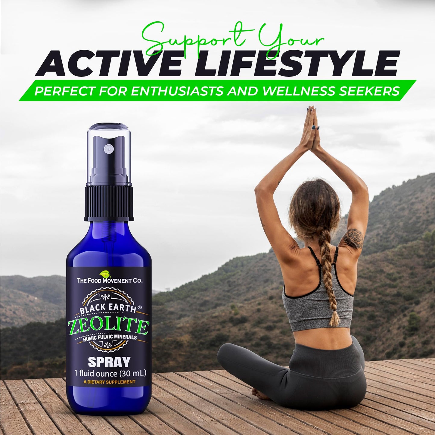 Black Earth Zeolite 1oz Pump Spray – Gut Health & Immune Support