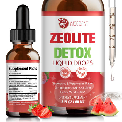 Zeolite Detox Drops with B12, D3 & Vitamin C – Heavy Metals Support (60ml)