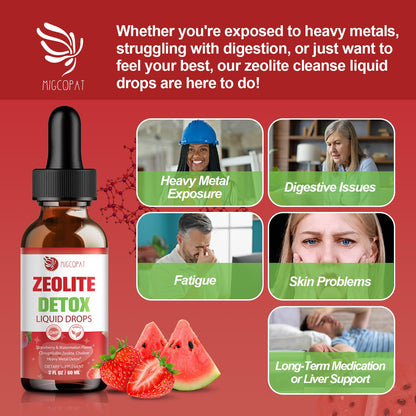 Zeolite Detox Drops with B12, D3 & Vitamin C – Heavy Metals Support (60ml)