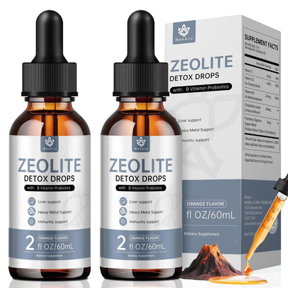 (2 Pack) Zeolite Drops – 99%+ Pure Zeolite Clinoptilolite, Vitamin B, Probiotic Blend, Vegan, Non-GMO