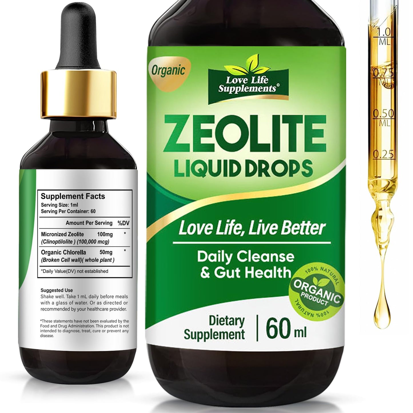 Zeolite Detox Drops for Daily Cleansing | Natural Energy Booster | Immune & Gut Support | Safe for Kids & Adults | 60mL