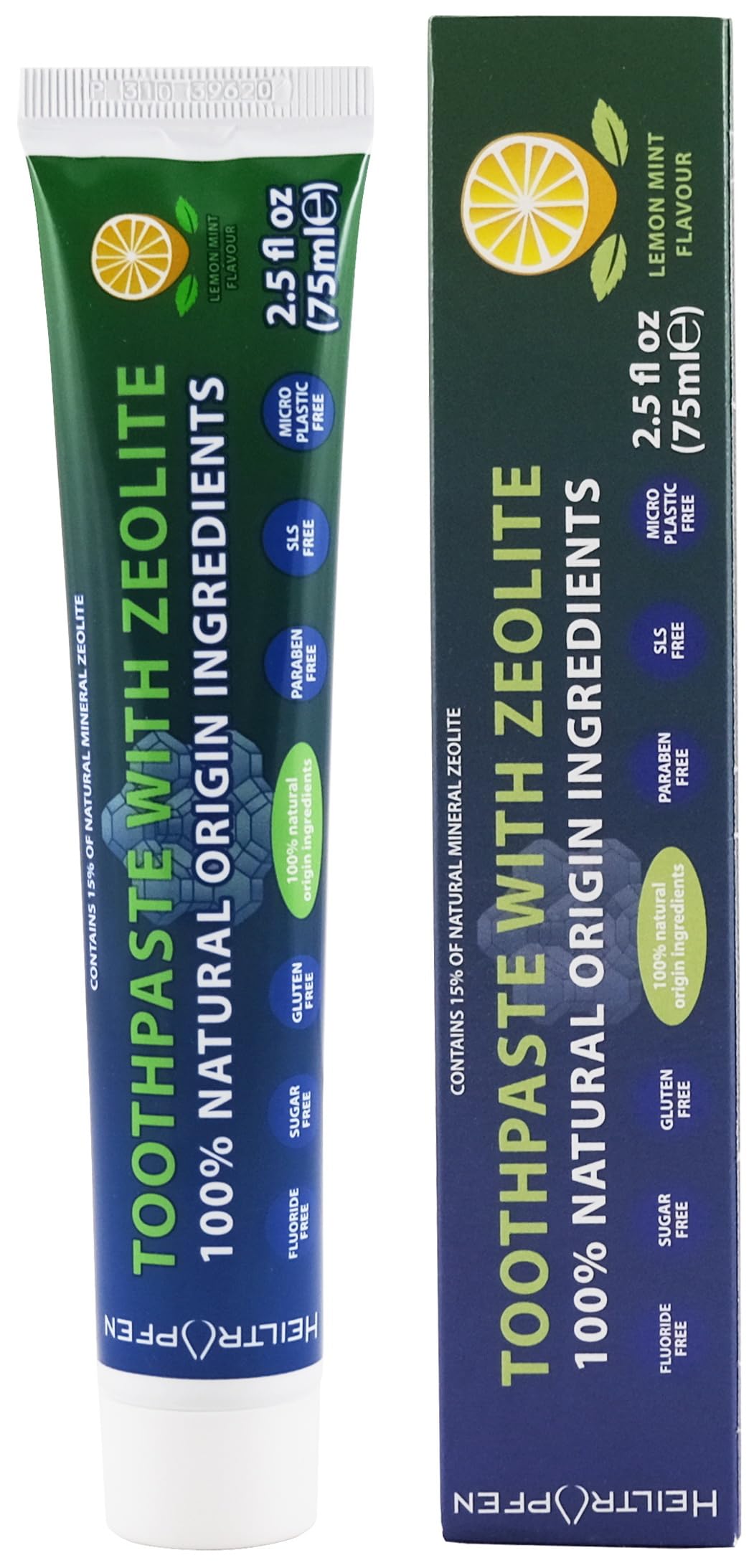 Zeolite Toothpaste | 75 ml (2.5 fl oz) | Fluor-Free | 15% Natural Zeolite | Heiltropfen®
