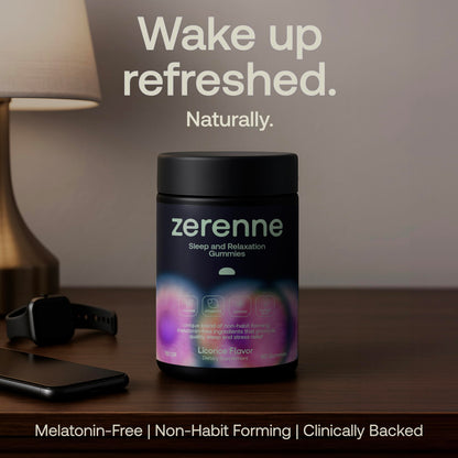ZERENNE Sleep & Relaxation Gummies – Melatonin-Free Sleep Aid with Saffron, Valerian & L-Theanine