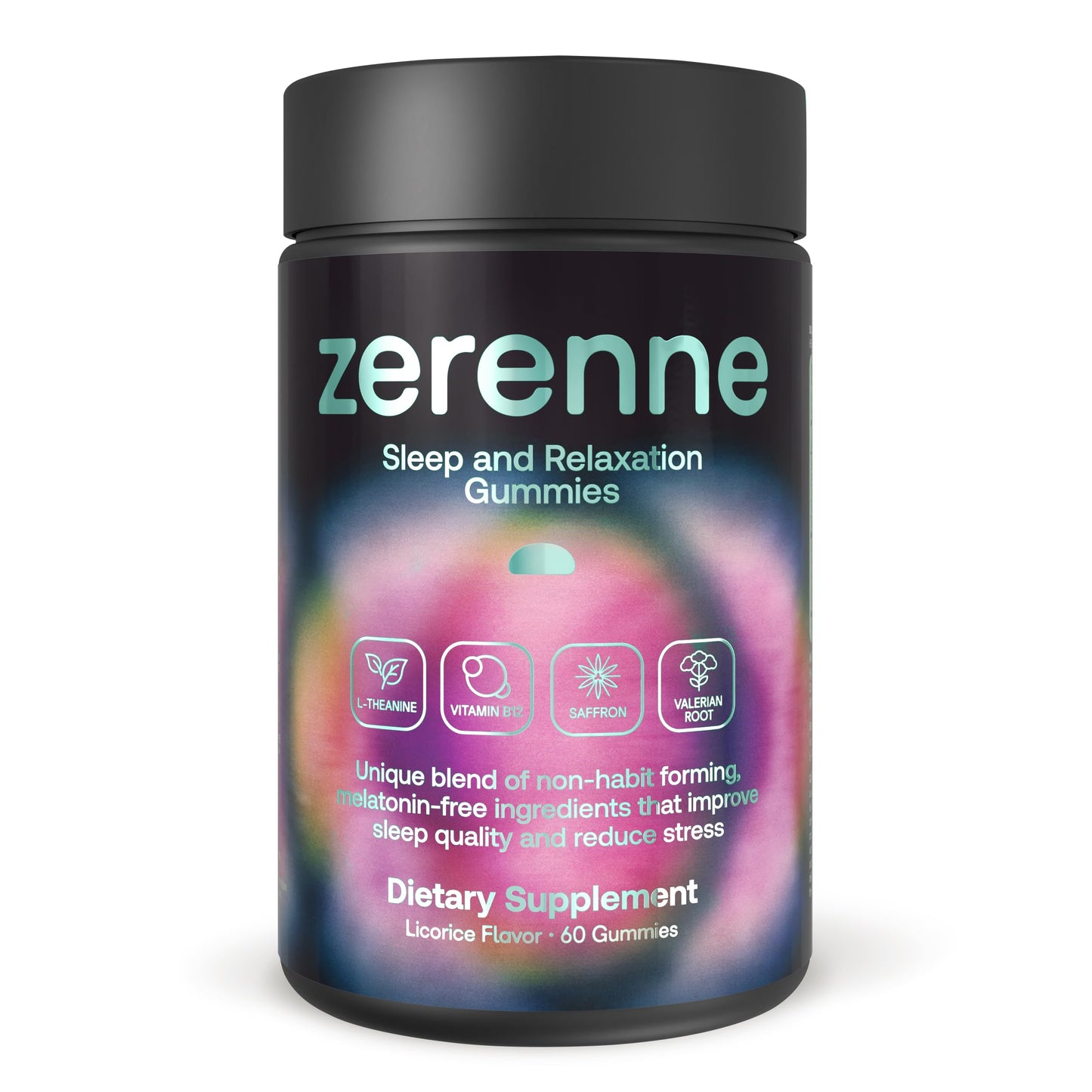ZERENNE Sleep & Relaxation Gummies – Melatonin-Free Sleep Aid with Saffron, Valerian & L-Theanine