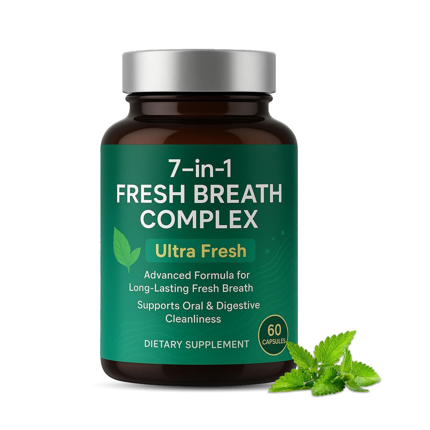 Zero Breath Bad Breath Capsules – 7-in-1 Breath Freshener | Organic Chlorophyllin, Probiotics, Mint