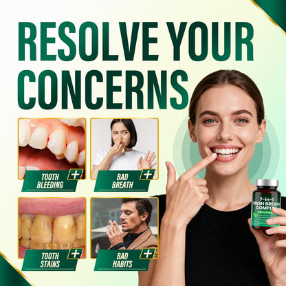 Zero Breath Bad Breath Capsules – 7-in-1 Breath Freshener | Organic Chlorophyllin, Probiotics, Mint