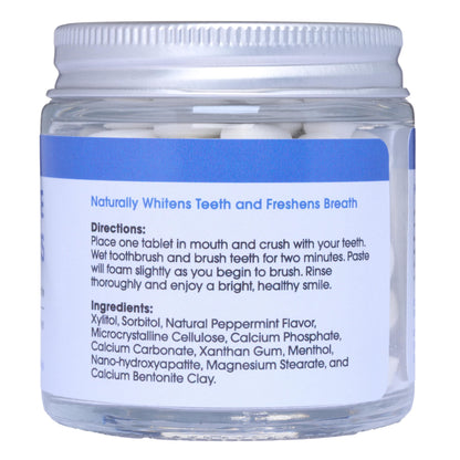 Toothpaste Tablets – Peppermint | Nano Hydroxyapatite Toothpaste Tablets Chewable | Fluoride Free l 90 Tabs