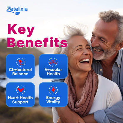 Zetelixia Cholesterol Lowering Gummies – Plant Sterols & Stanols, Red Yeast Rice | Vegan, Non-GMO | Mixed Berry 90Ct