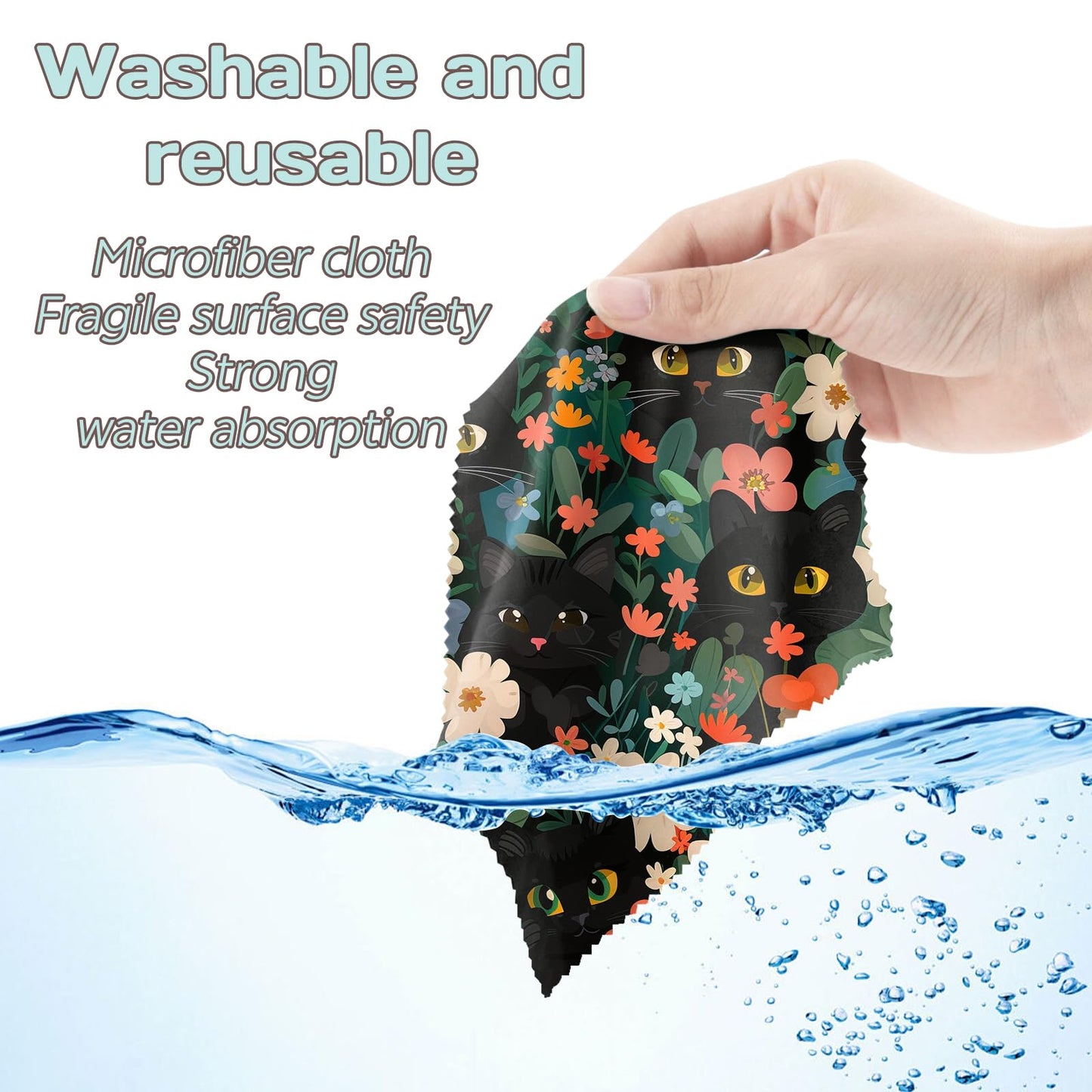 Zewurtuw 6 Pack Glasses Cleaning Cloths – 6.3 x 6.3 in Microfiber Lens Cloths for Glasses, Phones & Cameras – Green & Black